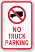No Truck Parking Sign with Symbol