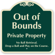 Out Of Bounds No Ball Retrieval Sign