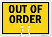 OUT OF ORDER Cone Top Warning Sign