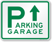 Parking Garage with Up Arrow Sign