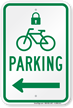 Cool Bicycle Parking Sign with Graphic