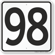 Parking Lot Number 98 Sign