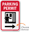 Directional Parking Permit Sign