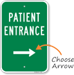 Patient Entrance Sign (With Arrow)
