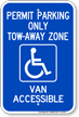Georgia Accessible Permit Parking, Tow Away Zone Sign