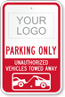 Personalized Reserved Parking Sign with Logo