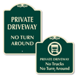 Private Driveway No Trucks No Turnaround SignatureSign
