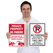 Private Property No Parking Tow Away Sign