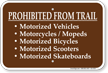 Prohibited From Trail Campground Sign