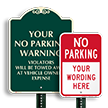 No Parking (red reverse) [custom text] Sign