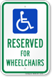 Reserved For Wheelchairs Parking Sign