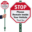Social Distancing Please Remain Inside Your Vehicle Sign