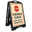 STOP Sidewalk Closed A Frame Portable Sidewalk Sign Kit