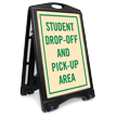Student Drop-Off And Pick-Up Area Sidewalk Sign Kit