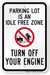 Parking Lot Idle Free Zone, Turn Off Sign