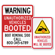 Unauthorized Vehicles Will Be Booted Sign