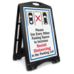 Please Use Every Other Parking Space to Increase Social Distancing in Parking Lot BigBoss A Frame Portable Sidewalk Sign