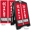 Valet Or Self Parking Sidewalk Sign