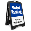 Valet Parking Please Wait Here Sidewalk Sign