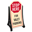 Stop Here For Valet Parking Sidewalk Sign Kit
