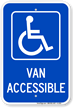 Van Accessible Handicapped Sign