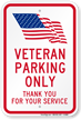 Veteran Parking Only Sign