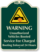 Warning Unauthorized Vehicles Booted Signature Sign