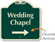 Designer Wedding Chapel Sign with Arrow