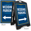 Wedding Parking With Directional Arrow Sidewalk Sign