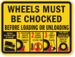 Wheels Must Be Chocked Before Loading Unloading Sign