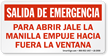 Spanish Emergency Exit Label