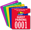 Guest Parking Permit Mirror Hang Tag, Small Size