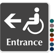 Entrance with Accessible Pictogram Left arrow Sign