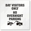Day Visitors Only No Overnight Parking Floor Stencil
