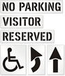 No Parking, Visitor, Reserved, Handicap Symbol Stencil Kit