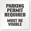 Parking Permit Required Stencil