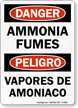 Bilingual Ammonia Fumes Sign