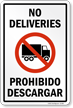 No Deliveries, Prohibido Descargar Sign