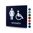 Braille Women Restroom Sign With Female Accessible Pictos