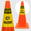 Caution Icy Walkway Cone Collar