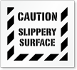 Caution Slippery Surface Floor Stencil