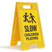 Children Playing Portable Floor Sign