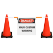 Custom  Cone Bar Barricade Sign