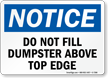 Dumpster Rules Sign