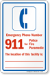 Emergency Phone Number. 911 for Police, Fire, Paramedic. The location of this facility is ...