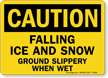 Falling Ice And Snow Ground Slippery Sign