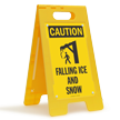 Falling Ice And Snow Caution Floor Stand Sign