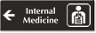 Internal Medicine Engraved Sign with Left Arrow Symbol