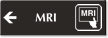 MRI Engraved Wayfinding Sign with Left Arrow Symbol