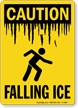 Falling Ice OSHA Caution Sign